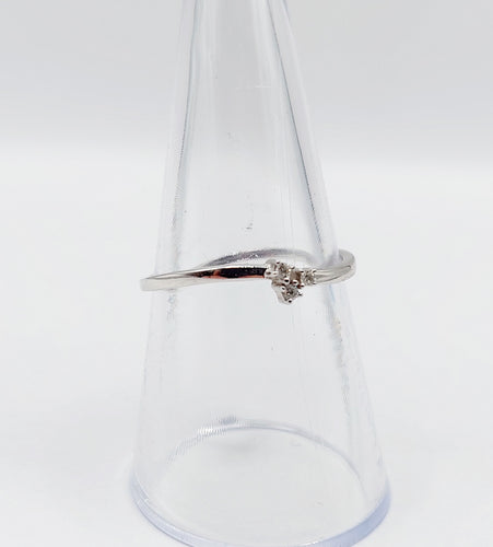 Bague 55 Bague vintage or blanc, trilogie diamants 58 Facettes B01003