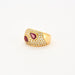 Bague 54 Bague or jaune deux rubis poire etdiamants 58 Facettes