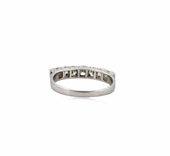 Bague Demi-alliance en diamants or blanc 58 Facettes