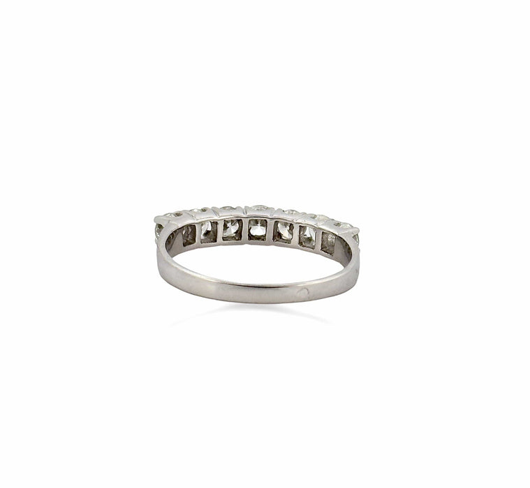 Bague Demi-alliance en diamants or blanc 58 Facettes