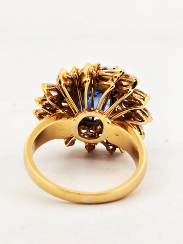 56号戒指，1543号黄金戒指，镶嵌一颗蓝宝石58 Facettes