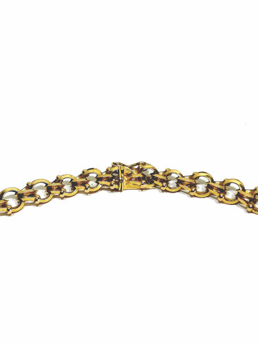 Collier Collier à maillons entrelacés en or rose 18 carats 58 Facettes