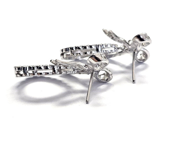 Boucles d'oreilles Boucles d'oreilles en platine avec diamants 58 Facettes