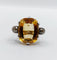 Bague 56.5 Ancienne bague or jaune et argent, citrine, diamants taille ancienne (circa 1880) 58 Facettes A05831