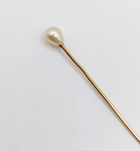 Broche Epingle à cravate ou chapeau antique or et perle (circa 1900) 58 Facettes A04522