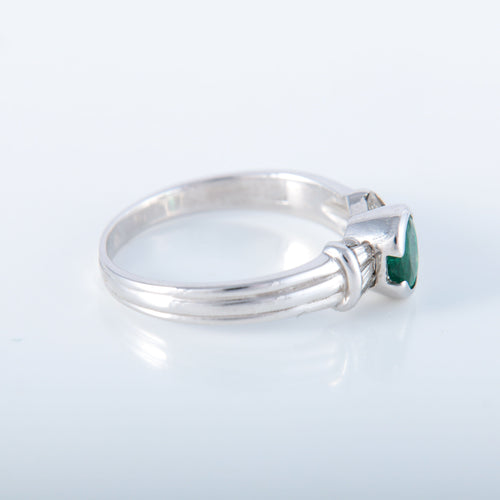 Bague 57 Bague solitaire or blanc émeraude 58 Facettes