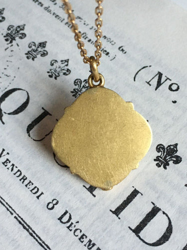 Pendentif Pendentif porte-photo Art Nouveau en or jaune et or vert 58 Facettes