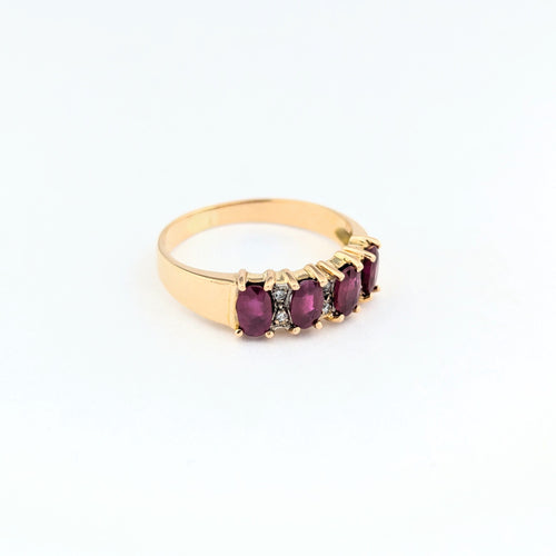 Bague 58 Bague en or jaune rubis et diamants 58 Facettes 31234