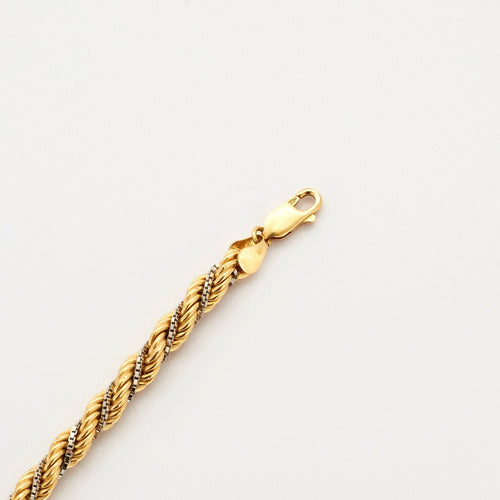 Bracelet Gourmette maille alternée or jaune et blanc 58 Facettes LP671