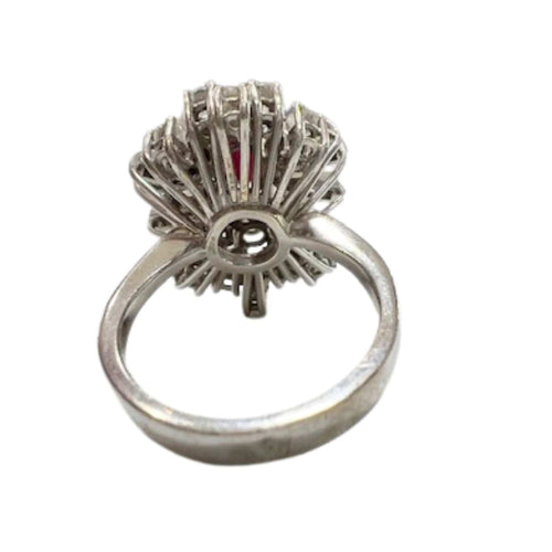 Bague 50 Bague design rétro 1945-1950 en or avec diamants de 2,14 ct et rubis 58 Facettes Q323(966)