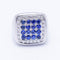 Bague 53 Bague en or blanc avec diamants et saphirs 58 Facettes N102921EJ