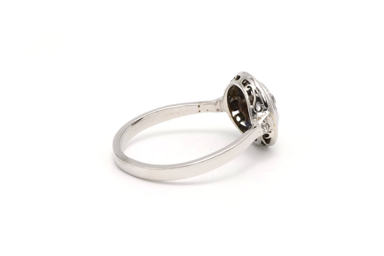 Bague 55 Bague Art Déco en or blanc sertie de diamants "old cut" 58 Facettes 20644