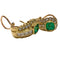 Boucles d'oreilles Boucles d'oreilles au design contemporain en or avec diamants et émeraude 58 Facettes Q289B