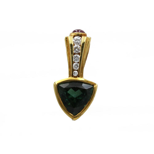 Pendentif Pendentif - Or, Diamants, Rubis & Tourmaline verte 58 Facettes 250168R