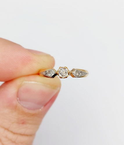 Bague 49.5 Bague antique or rose diamant taille ancienne (circa 1900) 58 Facettes A05142