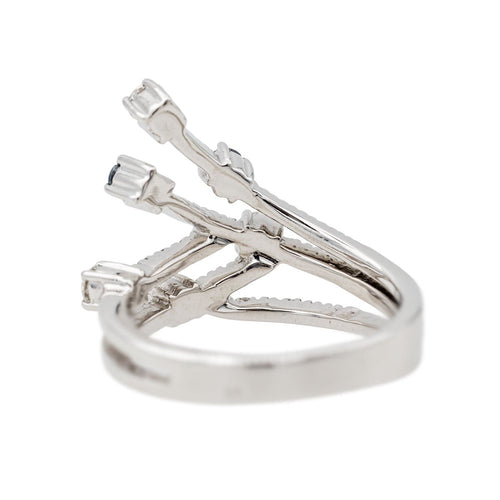 Bague 55 Bague Or blanc Diamant, Saphir 58 Facettes 3230381CN