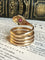 Bague 64-65 Bague ancienne serpent enroulé sertie de rubis et diamants en or rose 18k 58 Facettes