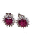 Boucles d'oreilles Boucles d'oreilles en or blanc, rubis ovales naturels et diamants 58 Facettes