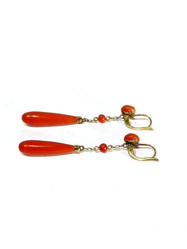 Boucles d'oreilles Paire De Boucles d'Oreilles en or et en corail 58 Facettes