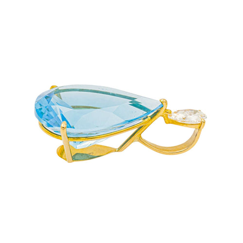 Pendentif Pendentif Or jaune Topaze, Diamant 58 Facettes 4002853CN