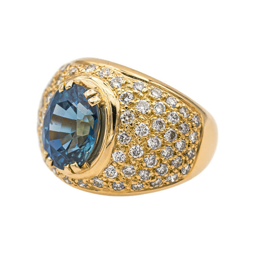 Bague 49.5 Bague Or jaune Saphir, Diamant 58 Facettes 4002856CN