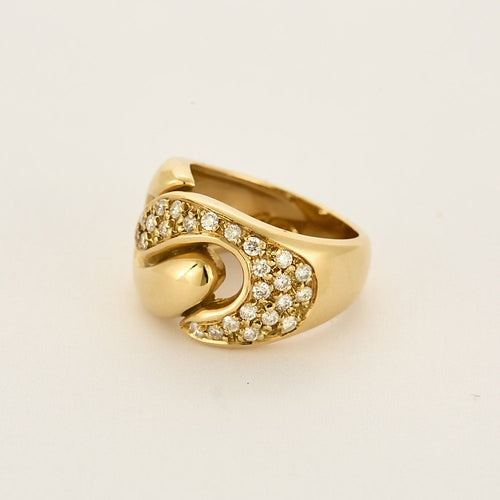 Bague 52.5 Bague en or jaune et diamants 58 Facettes PER0198