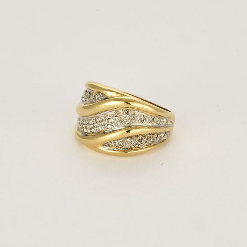 Bague 52.5 Bague en Or jaune & blanc 18k 58 Facettes THI03082