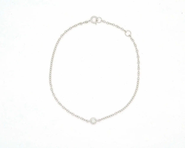 Bracelet Bracelet en or blanc avec diamant de 0,03 ct 58 Facettes 10855