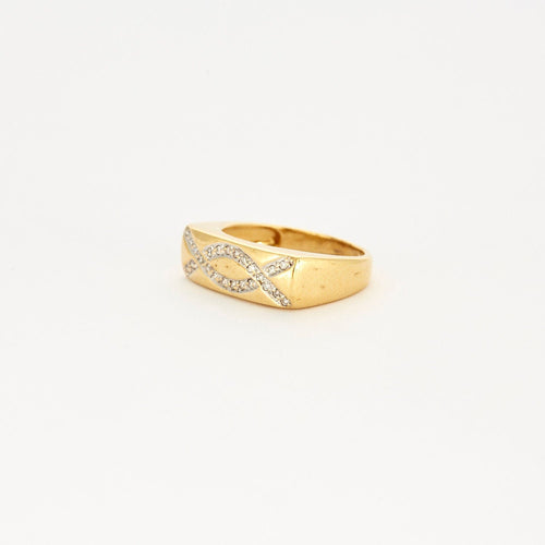 Bague Bague jonc or jaune diamants 58 Facettes LP39/10