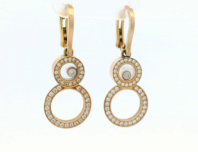 CHOPARD - Brincos Happy 8 em ouro rosa