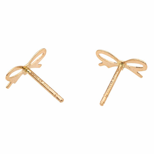 Boucles d'oreilles Ginette NY Boucles d'oreilles Puces Mini Bow Earrings Or rose 58 Facettes 2677099CN