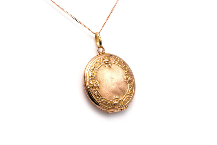 Pendentif 55 Pendentif porte-photo Art Nouveau en or jaune 58 Facettes 22934