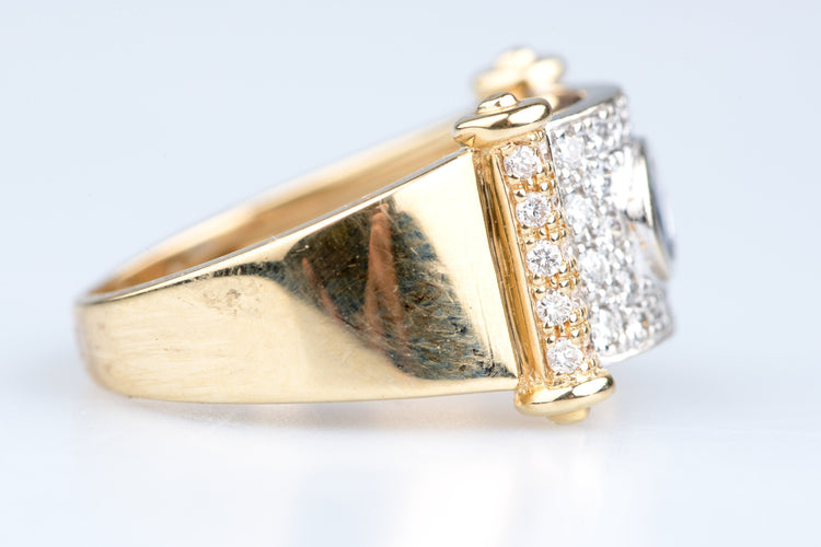 Bague 52 Bague en or jaune sertie d’un saphir et de diamants 0.59 ct – design géométrique Art Déco 58 Facettes BGS41941-107