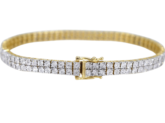 Bracelet Bracelet de tennis en or avec 2 rangées de diamants de 1,50 carat 58 Facettes 2148