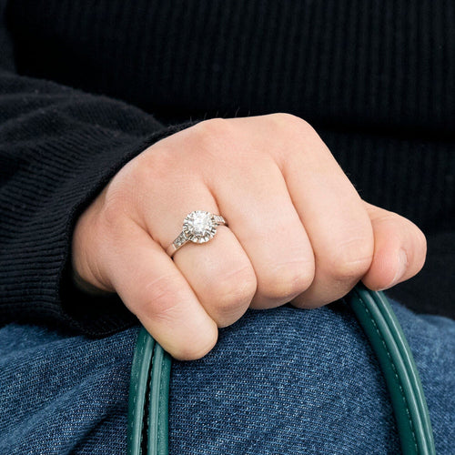 Bague 50 Solitaire Art déco platine et diamant 58 Facettes 240807