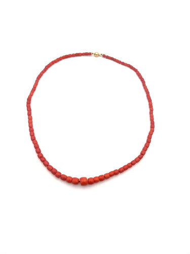 Collier Collier en corail sarde avec fermoir en or 58 Facettes 16962
