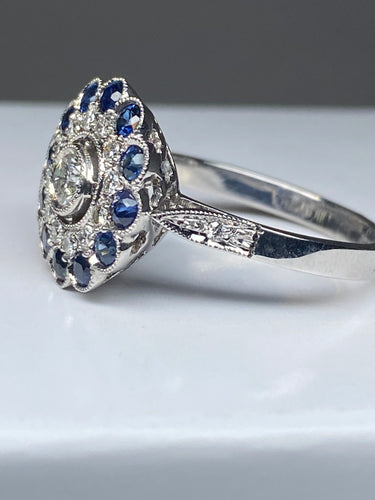 Bague 57 Bague diamants, saphir 58 Facettes AB45