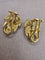 Boucles d'oreilles Boucles d'oreilles vintage en feuille d'or jaune des années 1980-90 58 Facettes