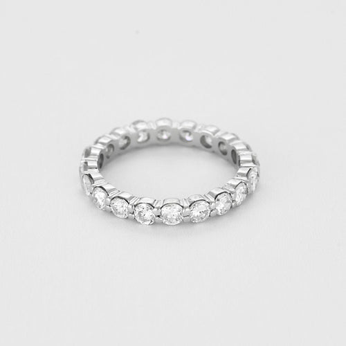 Bague 52,5 Alliance américaine  en or blanc et diamants 58 Facettes B250582