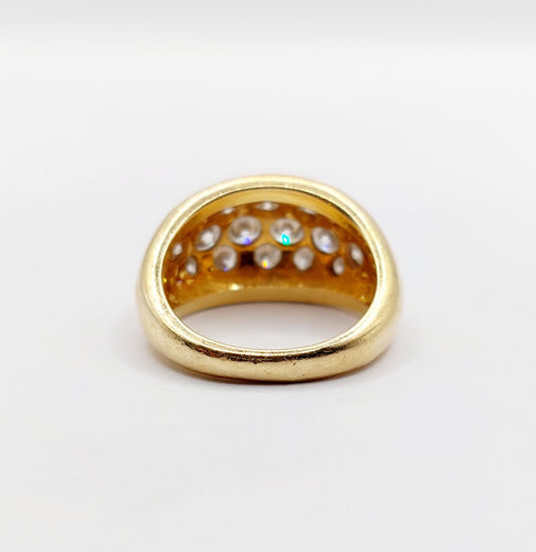 Bague 53 Bague jonc bombée or jaune et 2,20 carats de diamants taille brillant 58 Facettes A06334