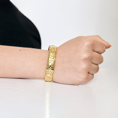 Bracelet Bracelet jonc ouvert en or jaune 58 Facettes RAM2844