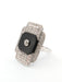 Bague 57 Bague en or blanc avec onyx et diamants 58 Facettes