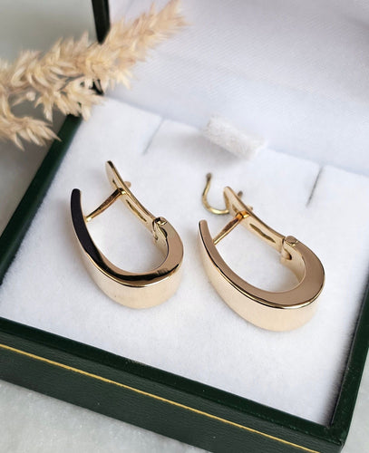 Boucles d'oreilles Boucles créoles ovales or jaune 58 Facettes 686