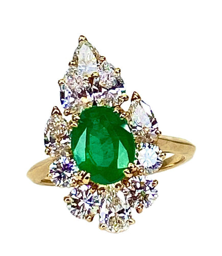 Bague 57 Bague BOUCHERON Emeraude Diamants 58 Facettes AB137