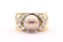 Bague 50 Bague contemporaine en or jaune sertie d'une perle et de diamants 58 Facettes 21495