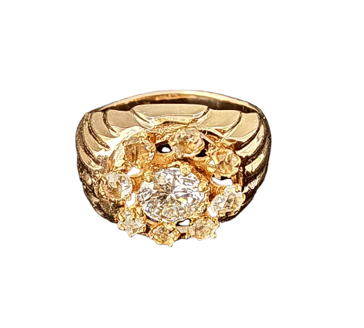 Bague 54.5 Bague or jaune sertie d'un diamant de 0,65 carat (VS-E/F) 58 Facettes