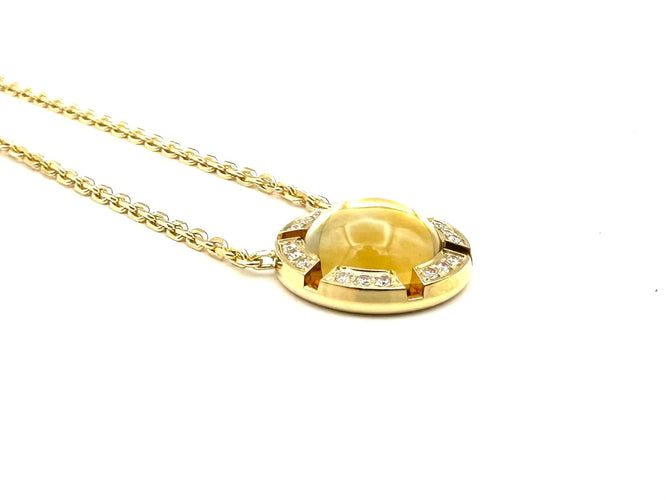 Collier CHAUMET. Collection "Class one croisière", collier or, citrine et diamants 58 Facettes