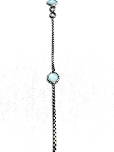 Collier David Yurman - Sautoir en argent et calcédoines 58 Facettes