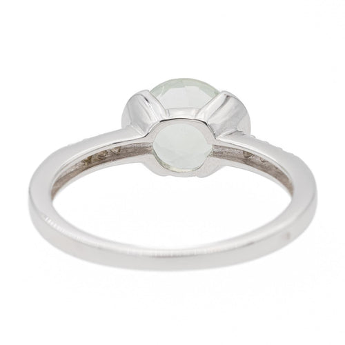 White gold ring Prasiolite, Diamond 