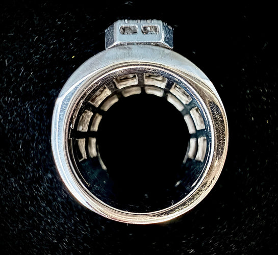 Bague 55 Bague or blanc sertie de 2,20 carats de diamants 58 Facettes